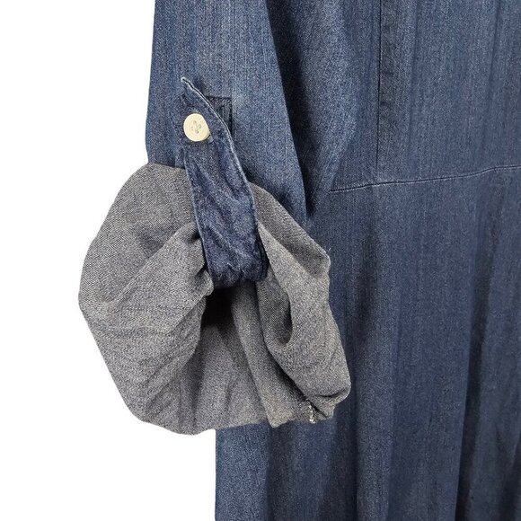 Tommy Hilfiger Long Sleeve Chambray Button Front Knee Length Shirt Dress - Picture 4 of 7